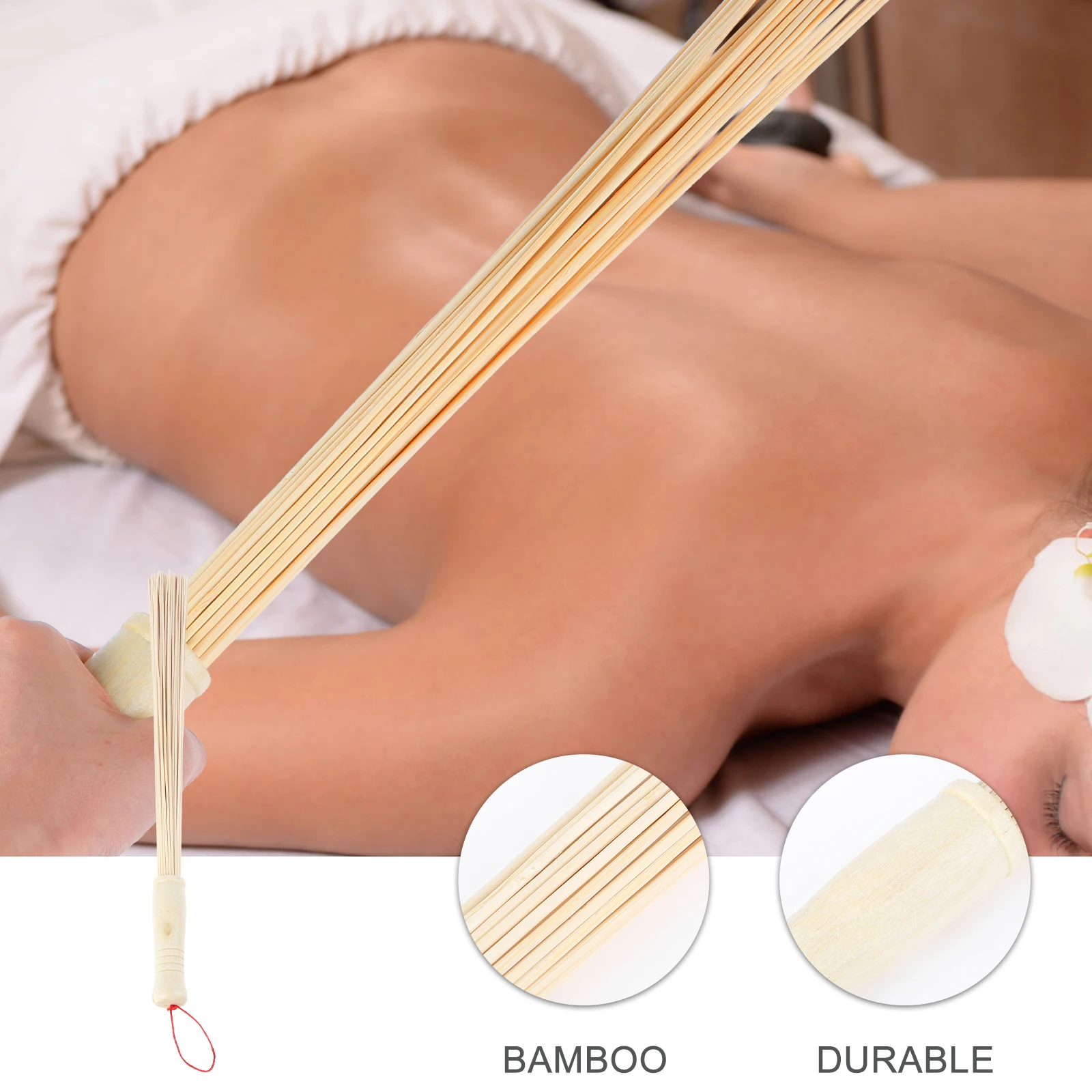 

1pc Bamboo Massage Stick Durable Portable Acupoint Massager For Back Neck Legs Therapy Relieve Fatigue Blood Circulation