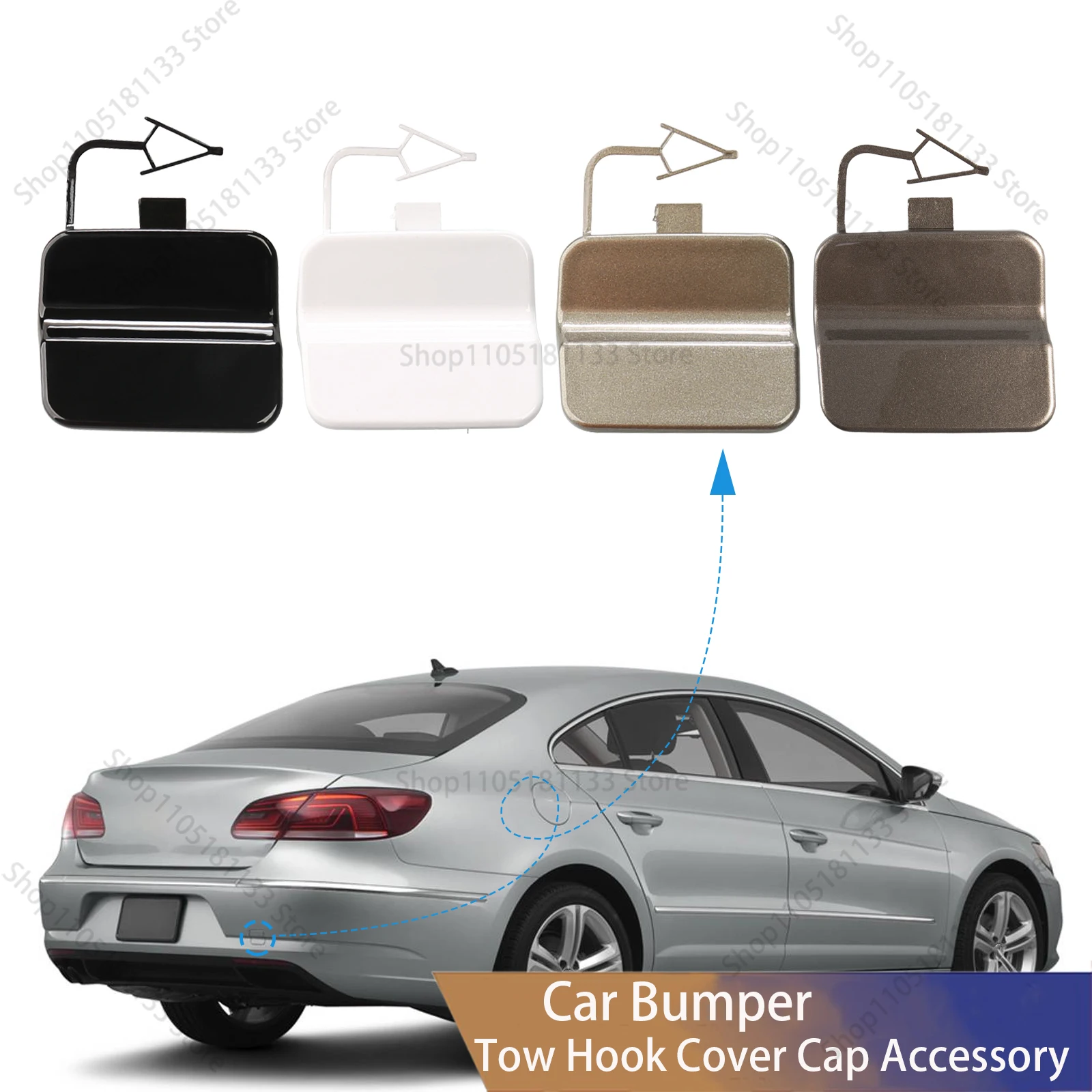 For VW Passat CC 2013-2017 Rear Bumper Tow Hook Cover 3C8807441A Precision Fit Professional Grade Installation