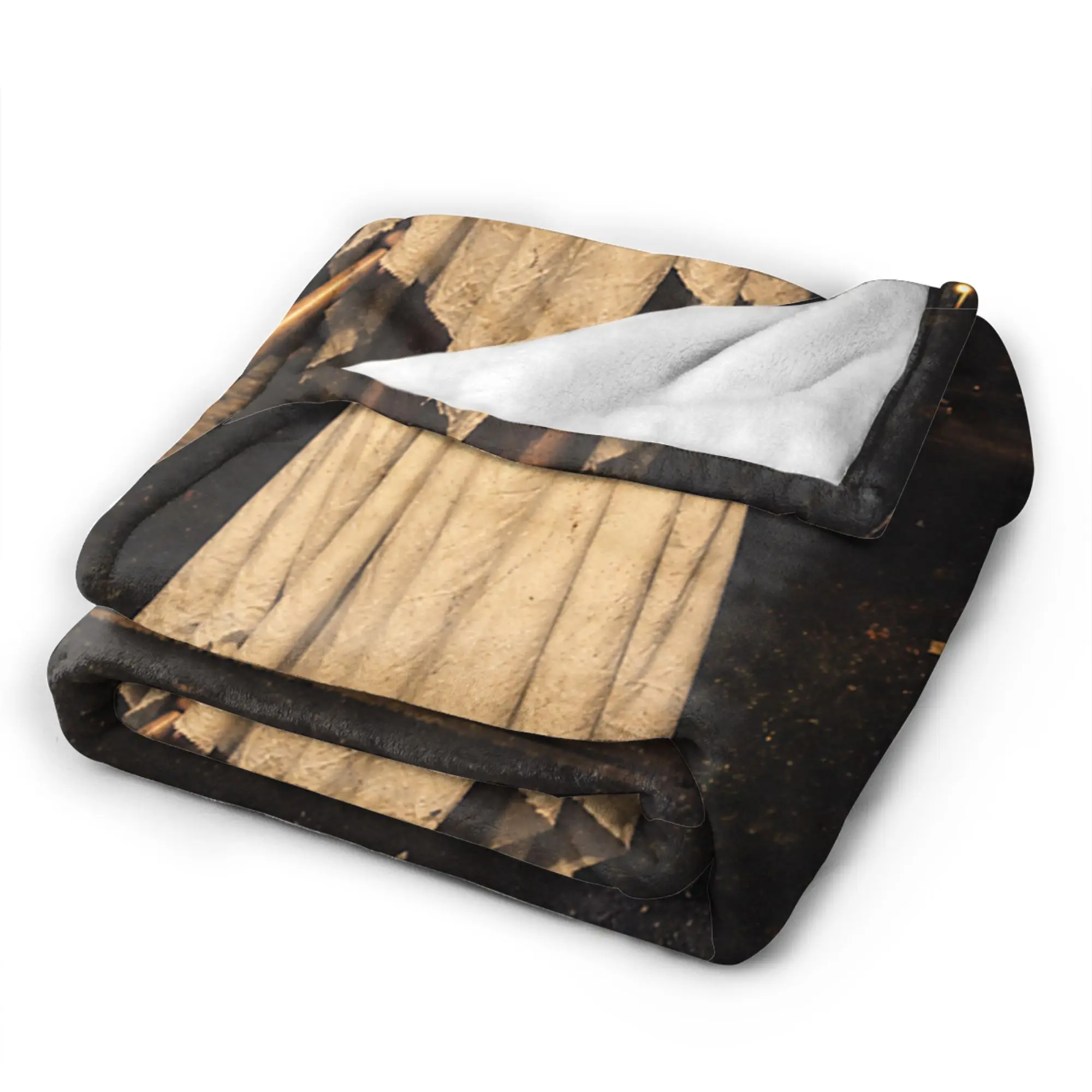 Tung Tung Tung Sahur Halloween Spooky Meme Ghost Brainrot Blanket Girl Flannel Bedding Throws For Outdoor Super Soft Bedspread