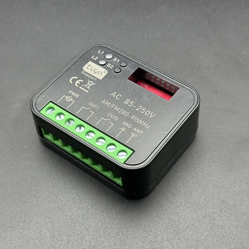 Tuya WiFi Accorto Ricevitore RX-MULTI 280MHz-868MHz Telecomando per cancello 9V-30V 85V-250V Apriporta da garage Barriera Trasmettitore 2CH
