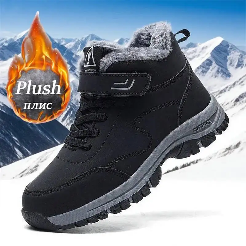 Botas de nieve de invierno para hombre, zapatos informales cálidos a la moda, botas de trabajo antideslizantes para hombre, botas de Montañismo cómodas para exteriores, zapatillas de deporte para hombre