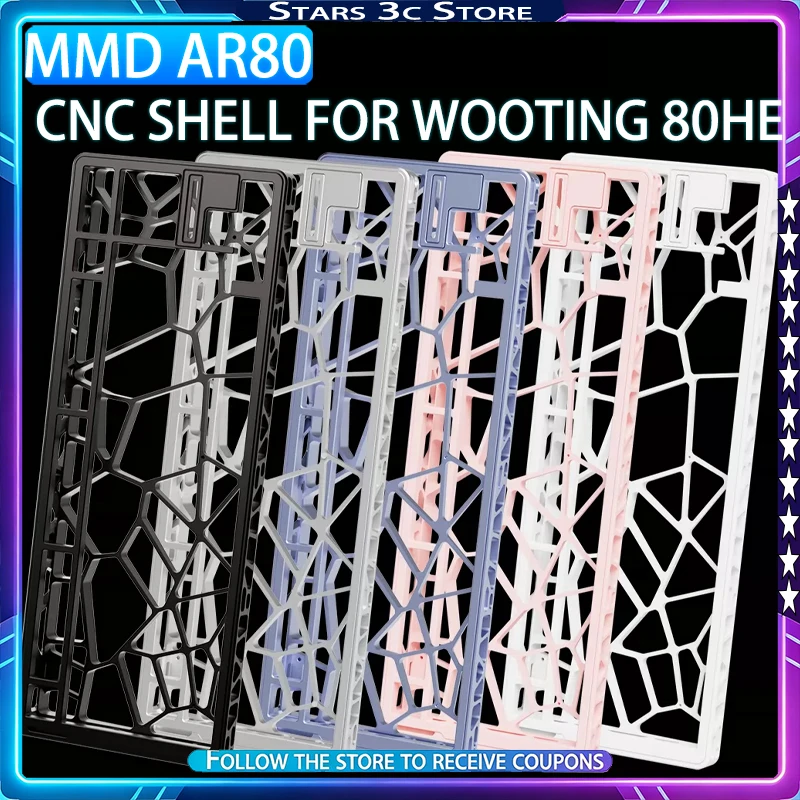 MMD AR80 Aluminum Alloy Shell for Wooting 80HE Keyboard Customized Gaming Keyboard CNC Hollow Shell Compatible for Wooting 80HE