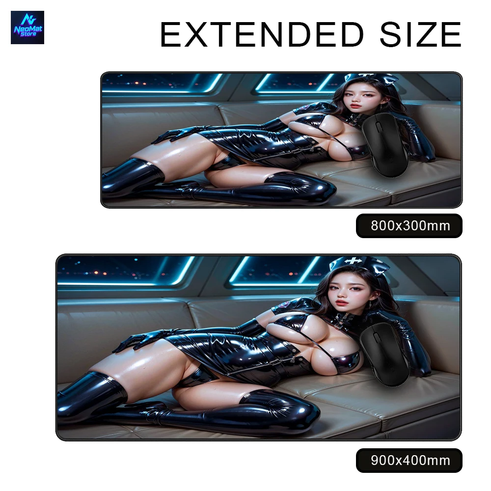 Hentai tapis étendu 900x400 bureau intérieur adulte tapis de bureau Sexy poitrine tapis de souris grand clavier Long tapis ordinateur décoration Nsfw