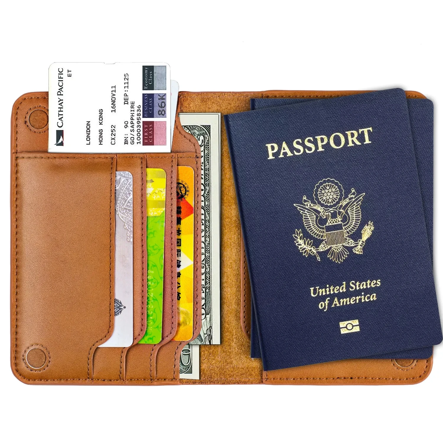 

Men Travel Wallets Business Passport Holder Soft Leather Driver's License Wallet for Woman Credit Card Organizer