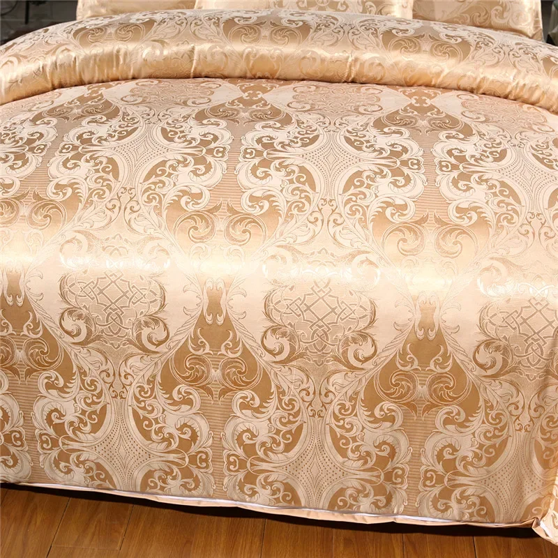 Claroom Jacquard Bedding Set Queen King Size Duvet Cover Bed set Quilt High Quality Luxury Gold Colour 2/3pcs Comforter