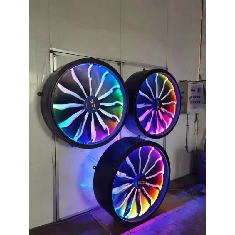 Bar wrought iron aircraft engine fan light wall decoration clear bar slow shake bar rotating windmill light ambient background