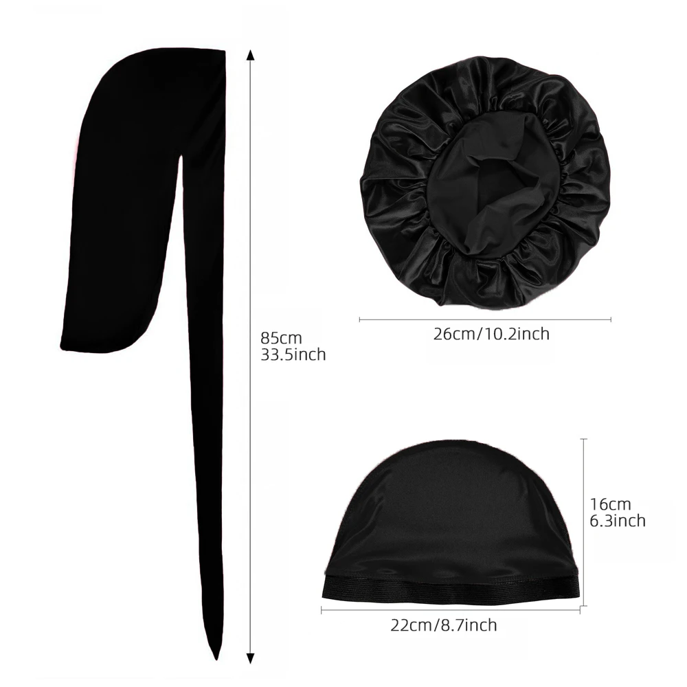 الأطفال حريري Durag ذيل طويل القراصنة قبعة مرونة بونيه عمامة قبة قبعة للجنسين عصابات النوم قبعة الدش رئيس التفاف