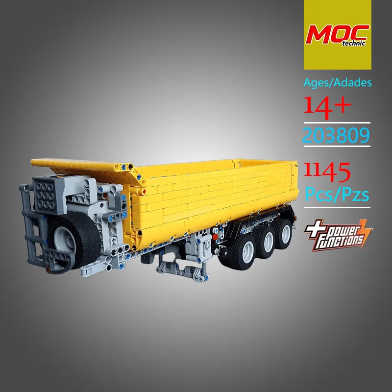 Custom MOC 1:21 Scale Tipper Semi Trailer Technic Model - Trendy Educational Toy - Compatible with Mack Anthem  For Holiday Gift