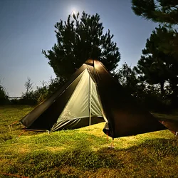Tienda tipi ultraligera doble capa con ventana y chimenea