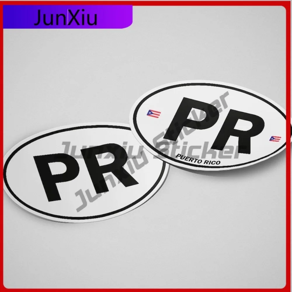 

Puerto Rico Flag Sticker Oval-shaped White and Black Cool Cars Motorcycle Helmet Scratch Resistant Waterproof Car Styling Auto