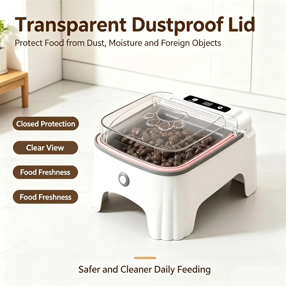 2026 New Smart Control Pet Induction Feeder Automatic Induction Cover Opening Moisture-Proof Neck Protection
