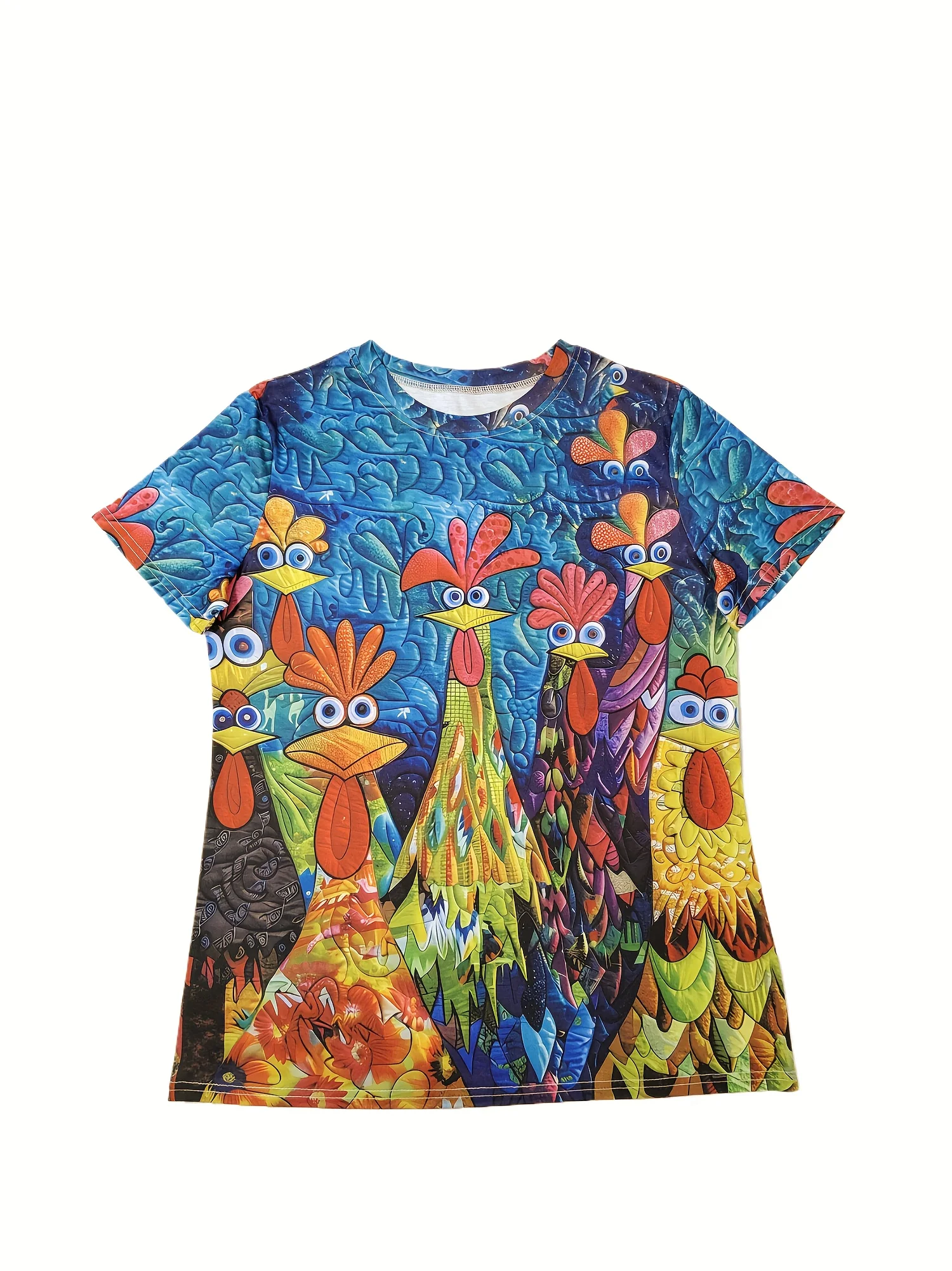 

Большая свободная модная утягивающая футболка с круглым вырезом и короткими рукавами с 3D цифровым принтом для женщин