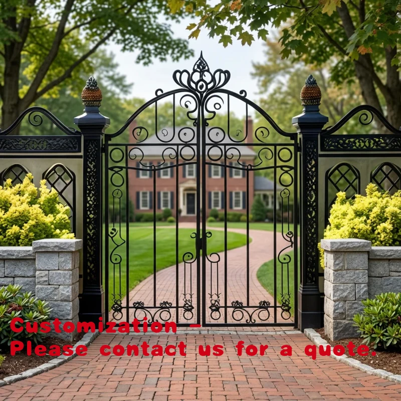 custom.Minimalist Main Gate Art Design Exterior Decorative Wrought Iron Fancy