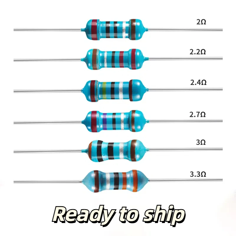 

100PCS Metal Film Resistor 1/4W Airbag Resistors 1% 2.2 Ohm Resistance Wire Car Repair Tool Electronic Components Kit
