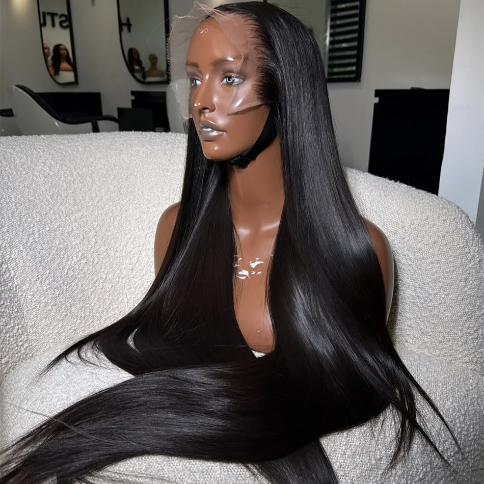 40 Inch 250 Density Straight Human Hair Wig 13x4 13x6 HD Transparent Lace Front Wig 5x5 Glueless Wig Natural Color Pre Plucked 100% Human Hair For Black Women