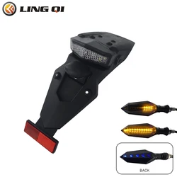 PP Plastic Universal Motorcycle Rear Fender LED Brake Taillight Turn Signal Plate Light Reflectors. Versatile Rear Taillight