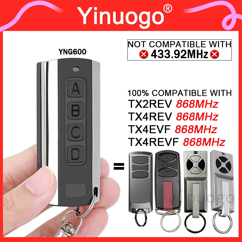 For 868MHz TX4REVF TX2REV TX4REV TX4EVF Garage Door Remote Control / Garage Door Opener