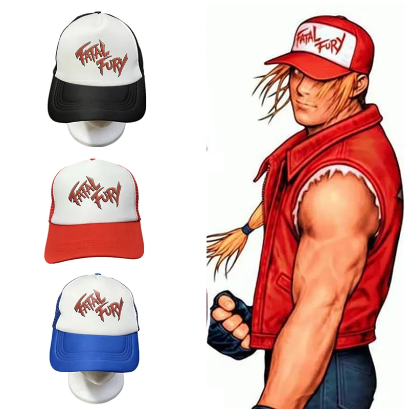 Classical Street Game King of Fighters Baseball Cap KOF Fatal Fury Terry Bogard Cosplay Printed Adjustable Sport Mesh Hat