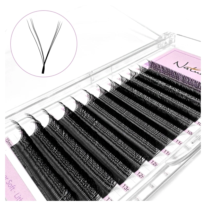 NATUHANA YY Shape Eyelash Extensions C/D Curl Black Colourful Y Lashes Premade Volume Fans Individual  Eyelashes Makeup