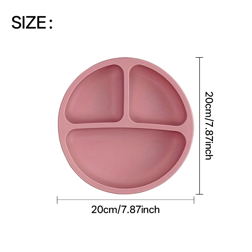 1 Pack Toddler Plate, Divided Suction Baby Plate, 100% Food Grade Silicone, Non-Slip Led Weaning, Microwave & Dishwasher Safe