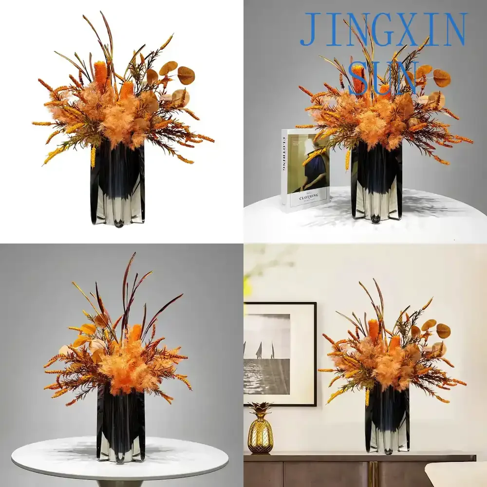 Modern Light Luxury Dried Flower Arrangement for Living Room TV Cabinet Dining Table Coffee Table Model Room Soft Decor Home