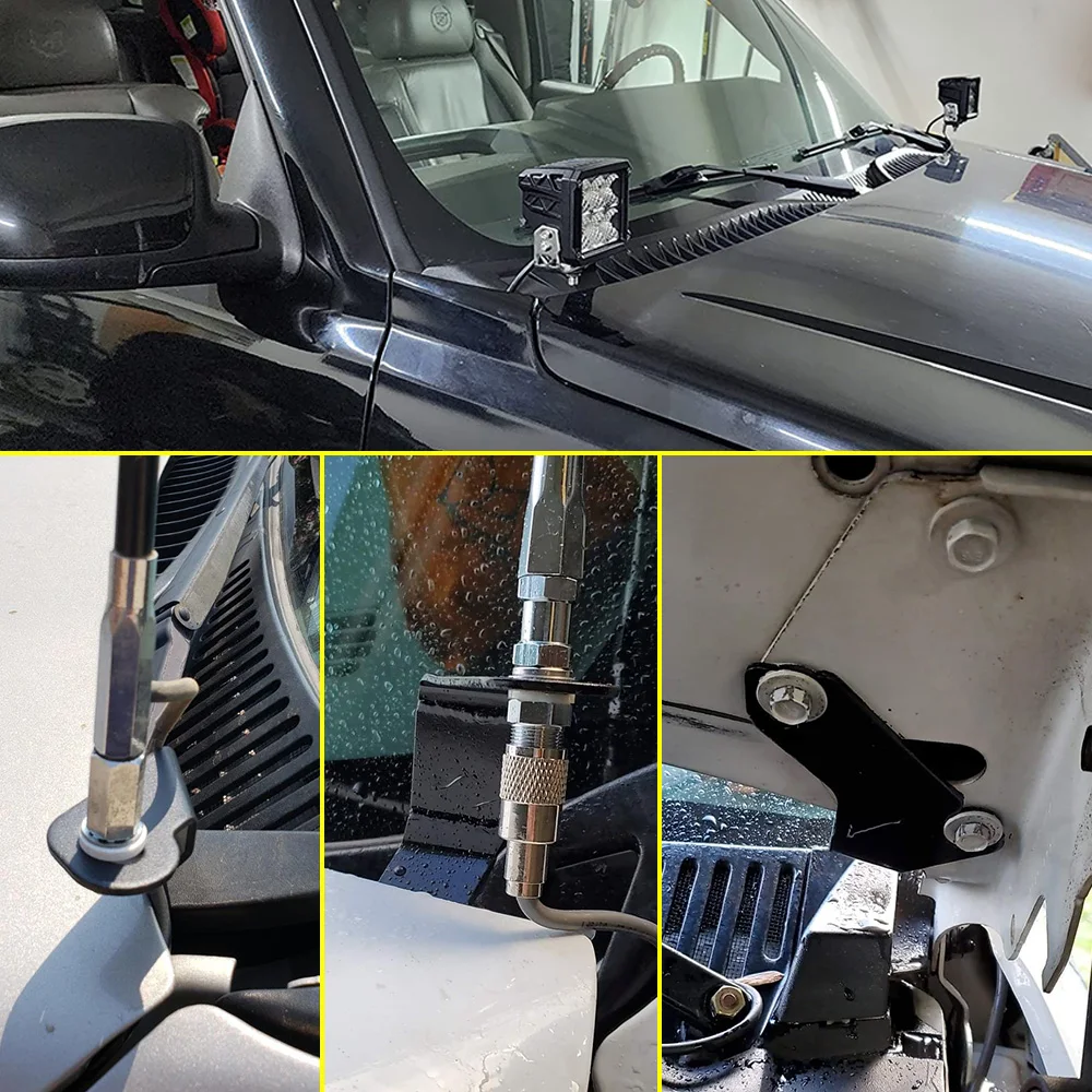 Front Hood LED Light Mount Brackets Engine Cowl Hood Panel Ditch Spotlight Holder For GMC Sierra 1999-2006 Chevrolet Silverado