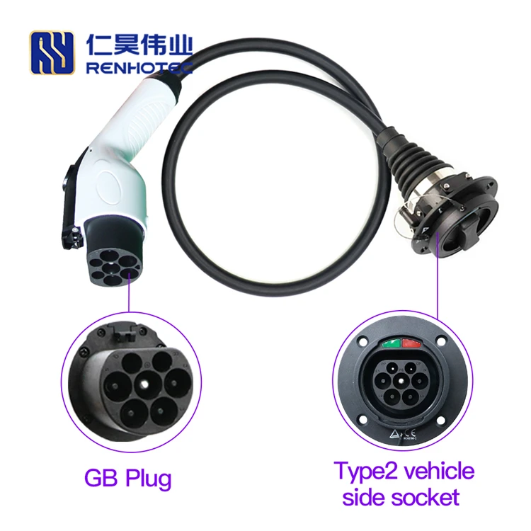 GBT To Type 2 EV Cable Plug To IEC 62196 Socket Charging Adapter for Car Chargers