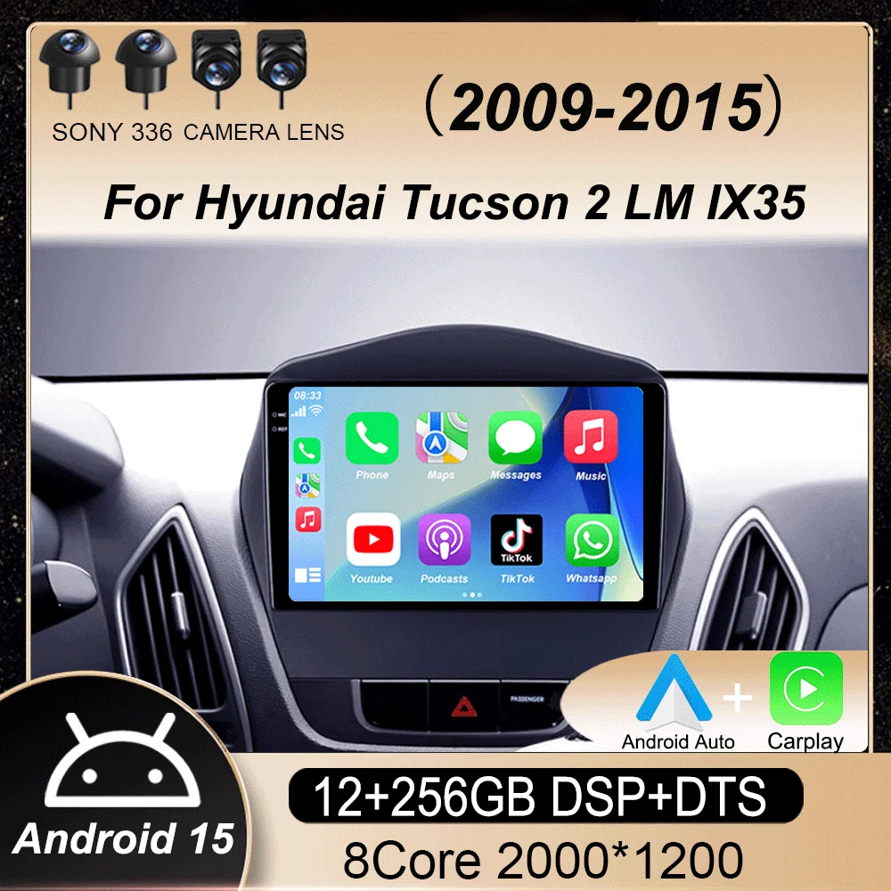 

Android15 Carplay WIFI+4G For Hyundai Tucson 2 LM IX35 2009 2010 2011 2012 2013 2014 2015 Car Radio Multimedia Player Stereo DSP