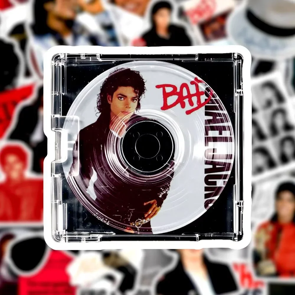 @2026 New 51pcs/50pcs Music King Michael Jackson Stickers Waterproof Vinyl Decal DIY Decorative Journal Scrapbook Laptop Luggage view 5