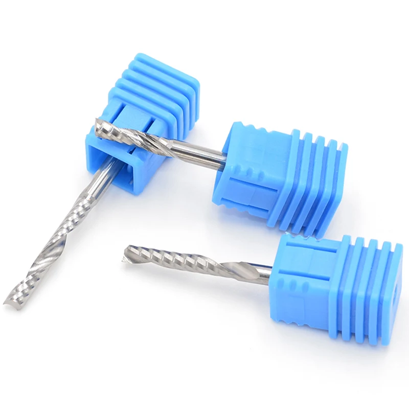End Mill Cutter Single Flute Carbide Spiral CNC Router Bits 3.175mm 1/8 V Seres
