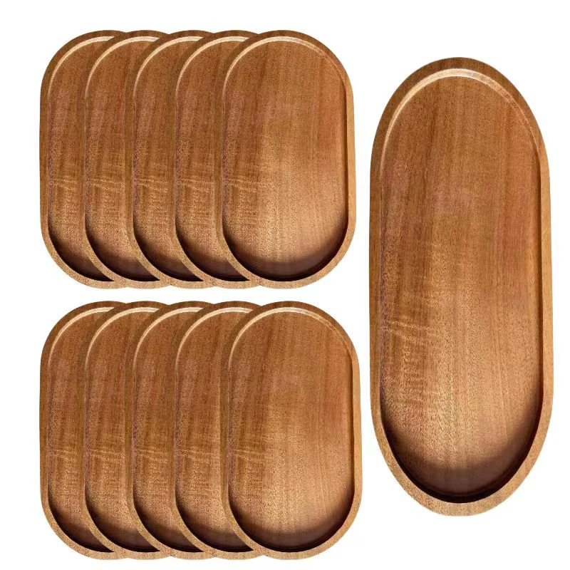 Tableware Solid Wood Round Dessert Plate Japanese-style Wooden Tray Snack Plate Dried Fruit Plate Wooden Plate