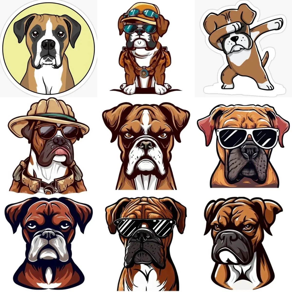 Boxer Dog Creative Personalized Sticker for Motorcycle Laptop Car Window Helmet Camper Bicycle Car Fridge Wall Decal