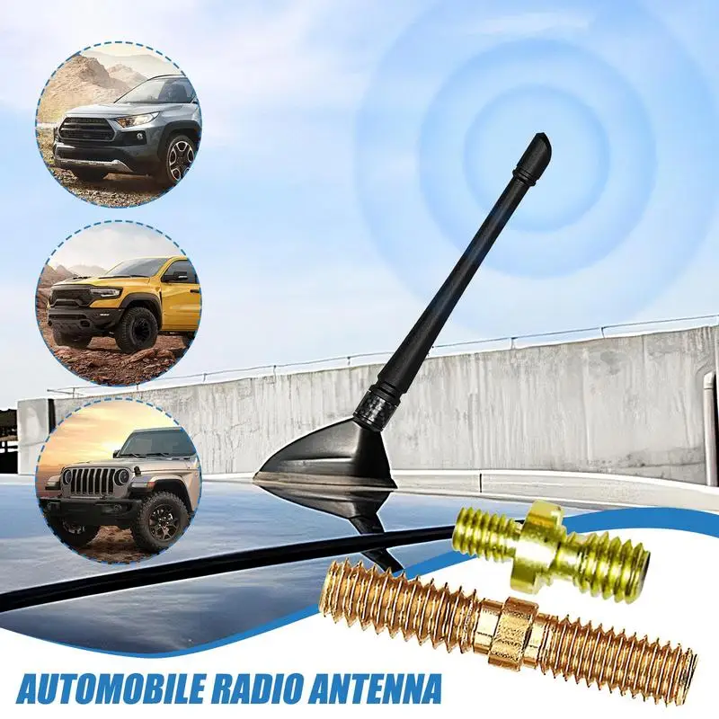 Car Radio Antenna 7in Rubber Auto Antenna Waterproof Car Digital Antenna Replacement Short Whip FM Antenna Radio AM FM Aerial
