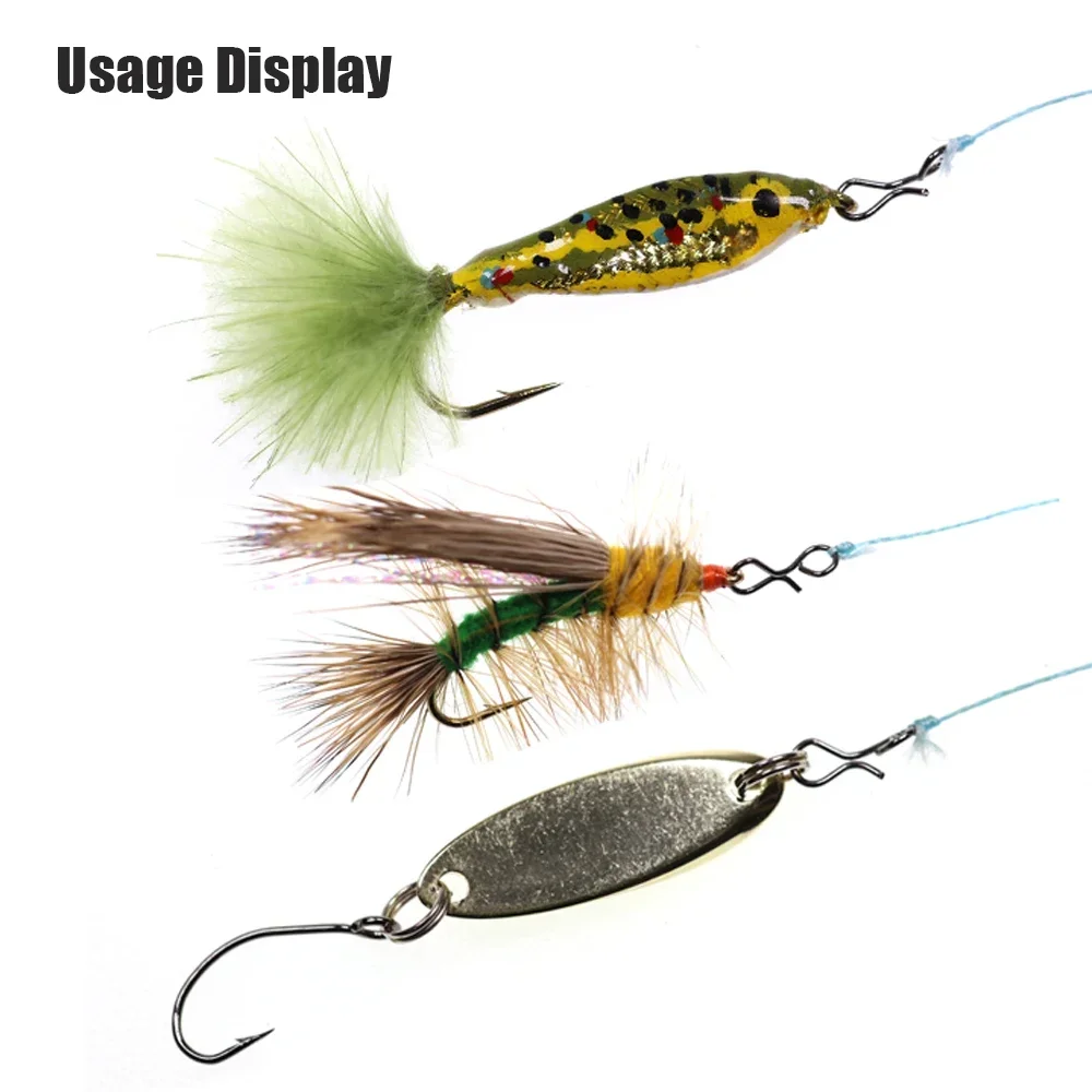 50 Stück/200 Stück Hochkarbon-Stahl Fliegenfischen Schnellwechsel-Clips Sabiki Rig Jig Köder Spinner Verbinder Angelzubehör – Detail 6