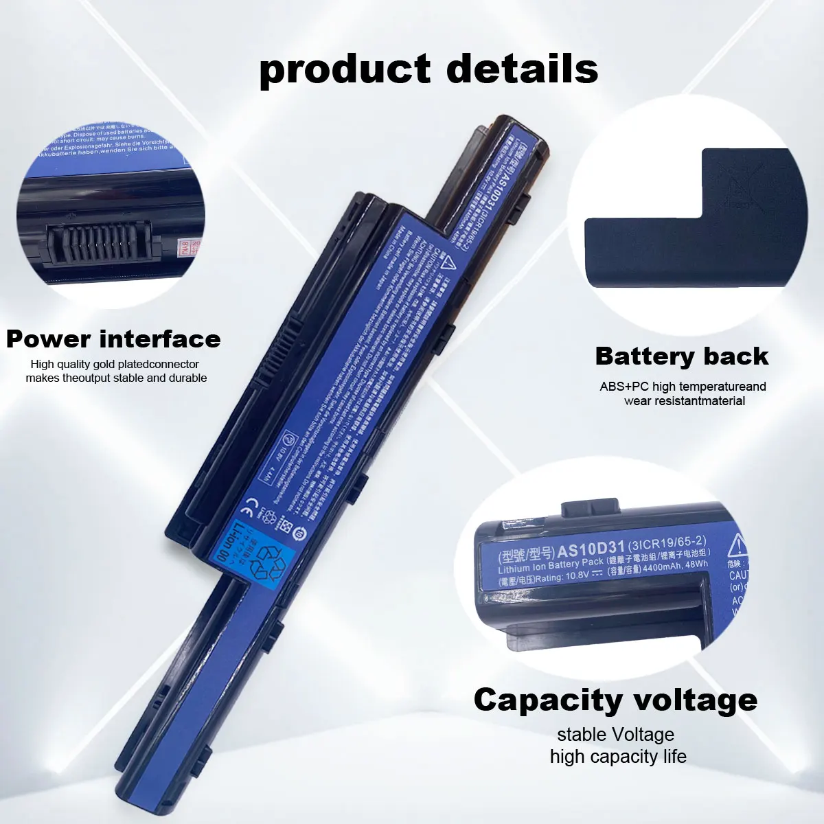 Imagem -04 - Bateria do Portátil para Acer Aspire v3 5741 5742 5750 5551g 5560g 5741g 5750g As10d51 As10d61 As10d71 As10d75 As10d81 As10d31