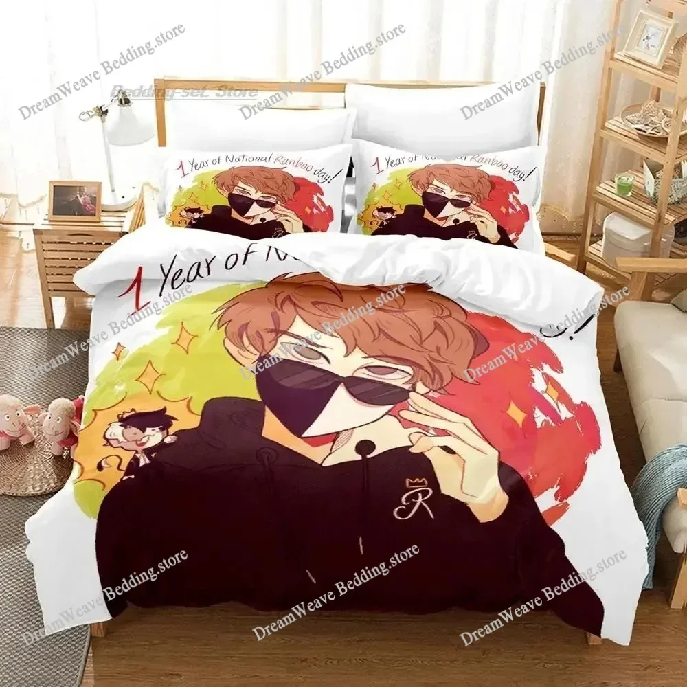 

Ranboo Bedding Set Single Twin Full Queen King Size Bed Set Aldult Kid Bedroom Duvetcover Sets 3D Print Anime Bed Sheet Set741