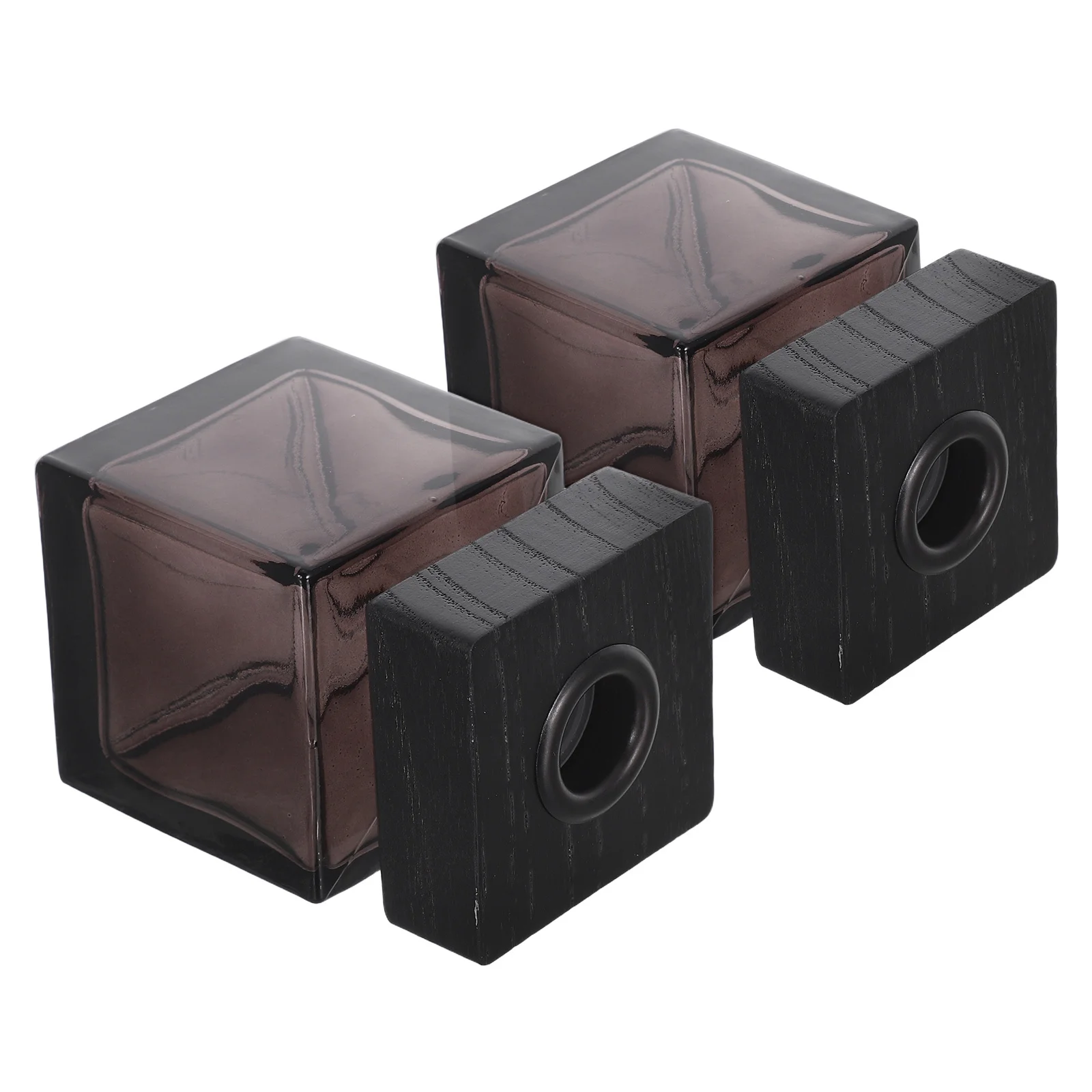 

2Pcs Glass Diffuser Bottles Square Refillable Aromatherapy Containers Essential Oil Diffuser Bottle Bedroom Car Home Decor