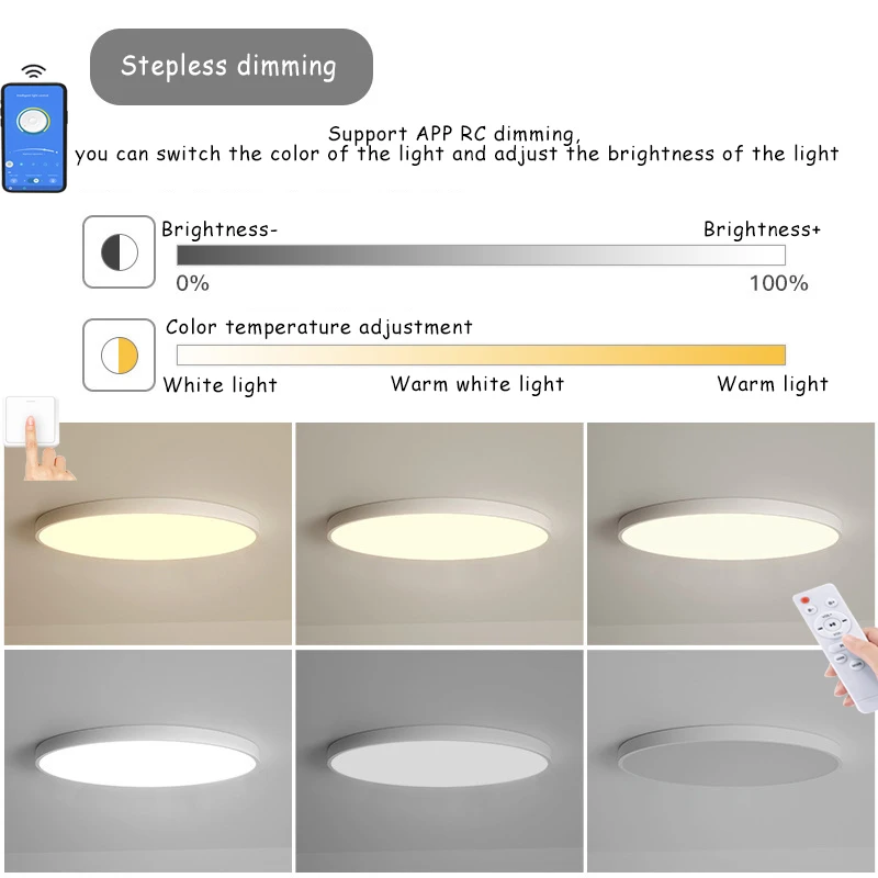 Modern living room LED ceiling lights bedroom hotel APP RC dimmable ceiling lamp children's room home decor lighting fixture image 5