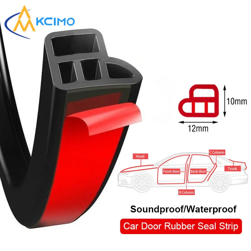 

KCIMO Car Door Seal Strip Rubber Double Layer Sealing Protector Soundproof Waterproof Weather Strips for Car Door Hood Trunk