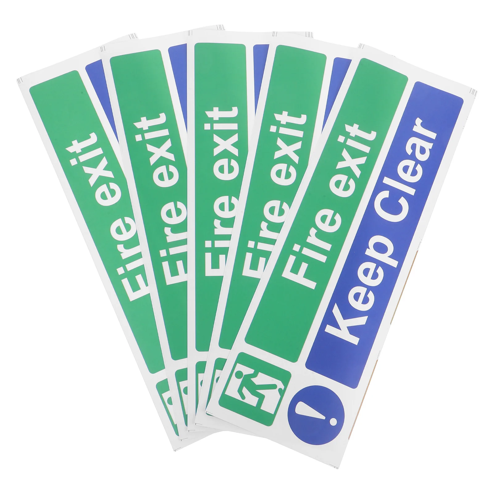 5 قطعة ملصقات تذكير الخروج عالية الالتصاق دائم لمكتب مول المدرسة الطوارئ خروج علامات السلامة عائق تحذير ملصق #4