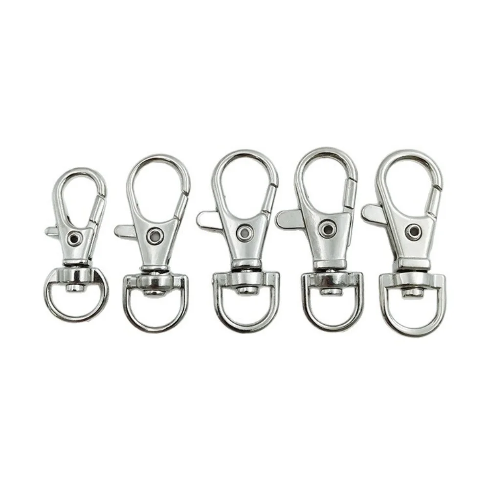 10Pcs Multi-size Alloy Swivel Lobster Clasp Hooks Carabiner Keychain Belt Buckle Accessory For DIY Crafts Jewelry Lanyard Chain