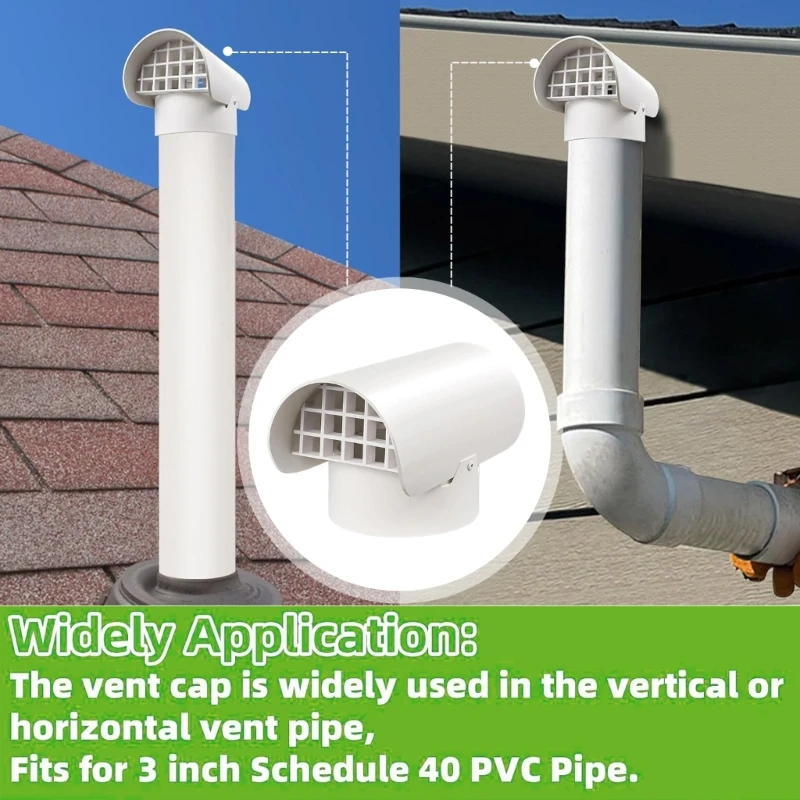 Pack of 1 Permanent PVC Outlet Protect for Schedule 40 Pipe Prevents Debris Entry in Radon and Roof Occurrences JOMD