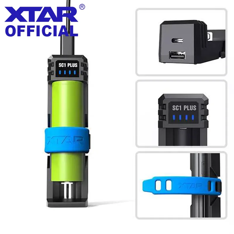 Ładowarka XTAR 26800 QC PD USB C 3A Szybkie ładowanie 21700 26650 26800 Akumulatory NiMH D 10 W Power Bank 18650 Ładowarka SC1 PLUS