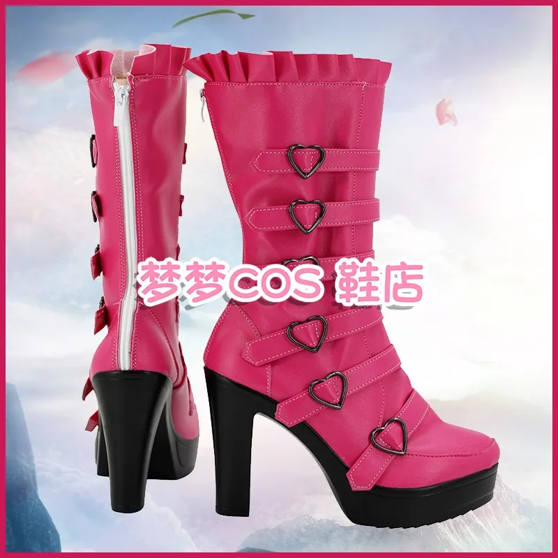 Dracula Innov Cosplay Anime Vrouwen Leuke Roze Laarzen Dracula Innov Ulaa Schoenen Halloween Vampier