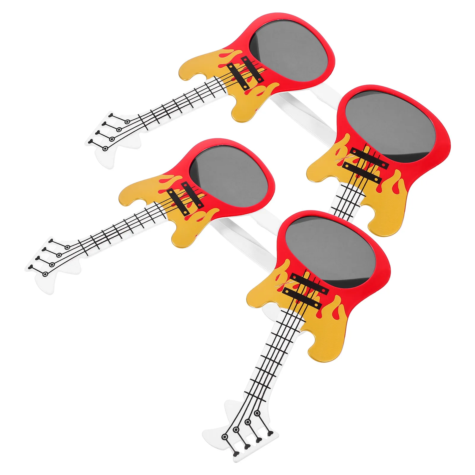 

2pcs Music Festival Glasses Party Accessories Guitar Shaped Eyewear Props for Carnival Dance Bright Color Sunglasses