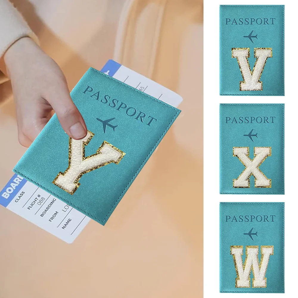 Passports Pouch Passport Protective Cover White Letter Series Watertproof Passport Case Passports Holder PU ID Card Holders