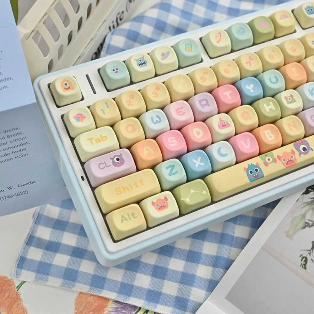 MOA Keycaps PBT 133 Keys Graffiti Monster Cute Candy for 60/64/84/98/108 Gaming Mechanical Keyboard MX Switch