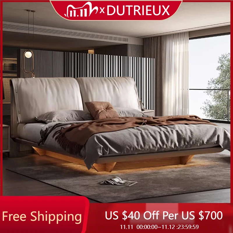 

Unique Floating Design Bed Create Fashionable Twin High Quality Organizer Bed Confortable Apartment Cama De Casal Beds Furniture