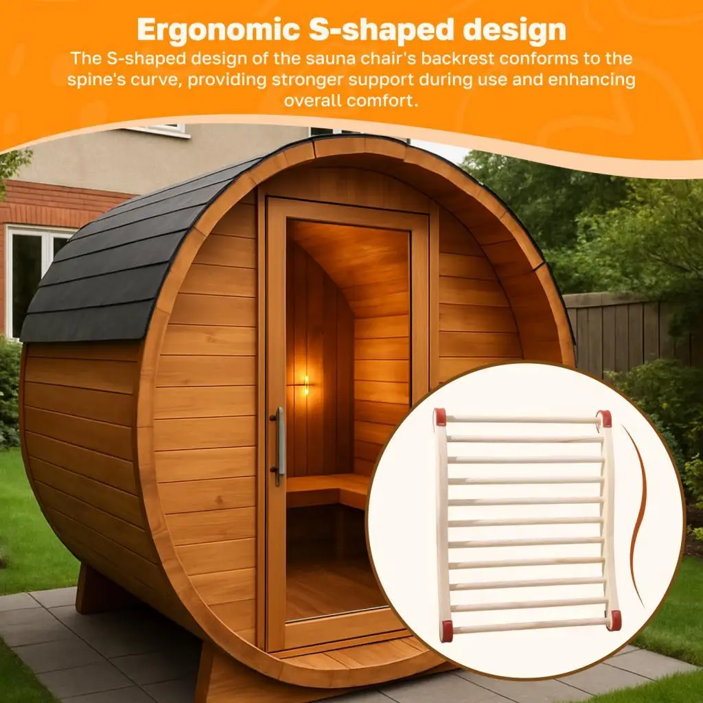 

Wooden Sauna Backrest Ergonomic Neck Pillow Compact Design Accessory for Spa Steam Room