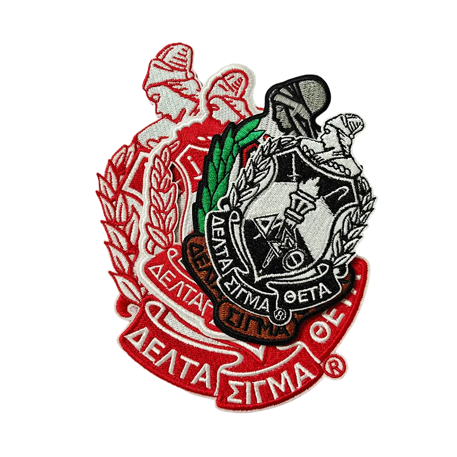 Delte Sigma Theta Greek Sorority Badges Iron-On Patches Factory Direct Embroidery Patches 1913 Letter DIY Jackets Backpacks Hats